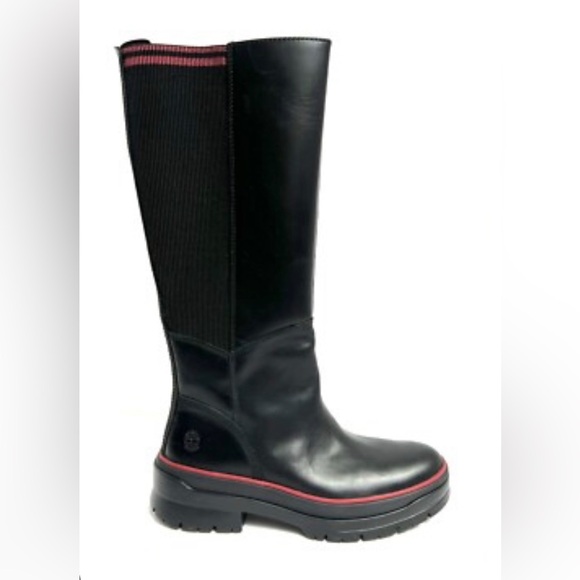 Timberland Malynn Black and Red Leather Boots - Picture 1 of 10